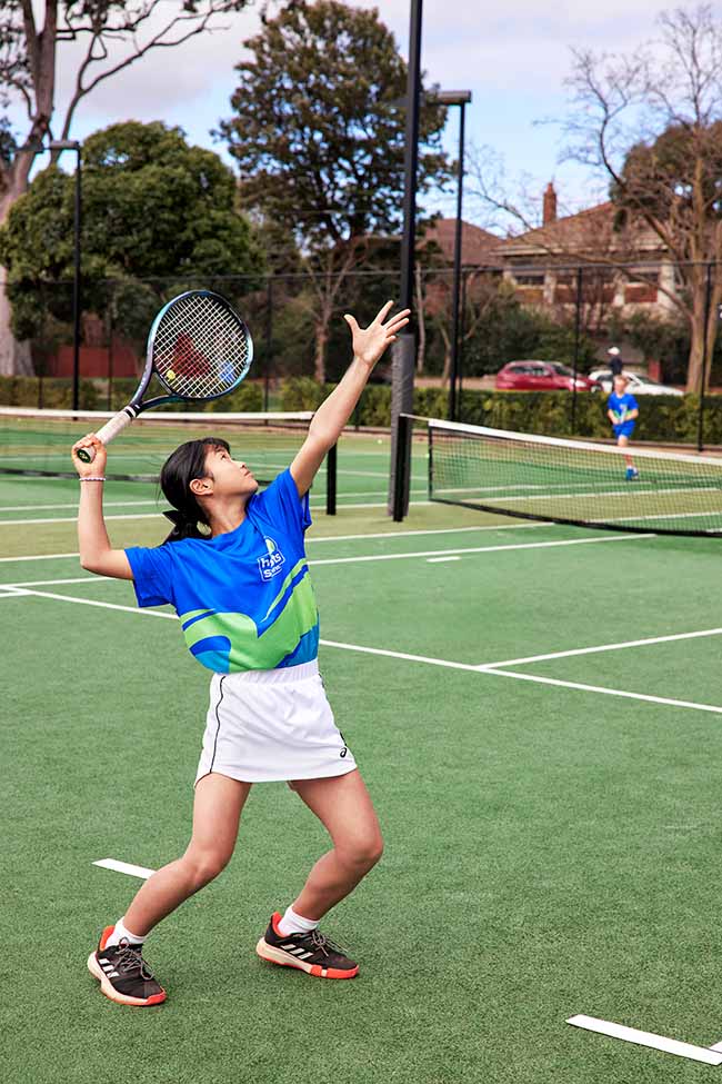 A young Teens Tennis Coaching student with Break Point Tennis